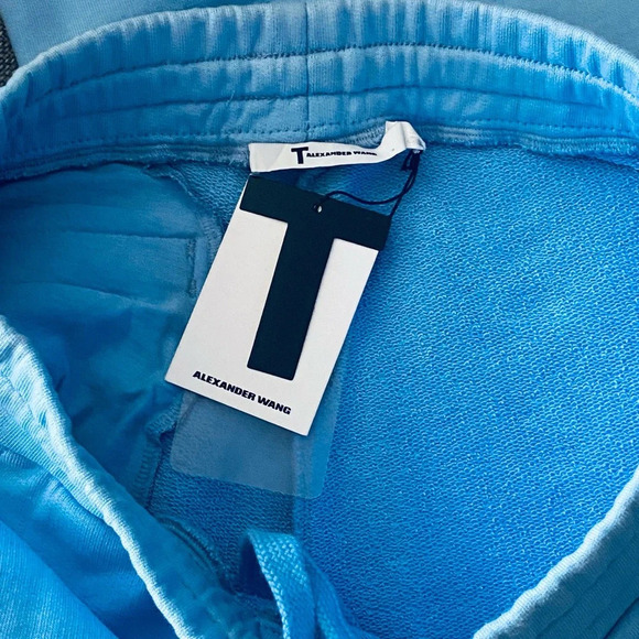 NWT T BY ALEXANDER WANG High-Rise Cropped Wide Leg Drawstring French Terry Pants - Picture 4 of 6